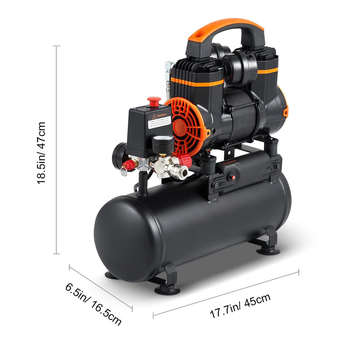 2.1 Gallon Air Compressor, 1.2HP 2.2 CFM@90PSI Air Compressors with Max. 116PSI Pressure, Oil Free Compressor Tank for Auto Repair, Tire Inflation, Spray Painting, Woodwork Nailing