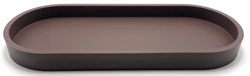 Happitasa Premium 12” x 5” Silicone Vanity Tray | Sink and Surface Organizer with Sturdy Non-Slip Base | Heat Safe, Dishwasher Safe (Dark Chocolate) - color: Dark Chocolate