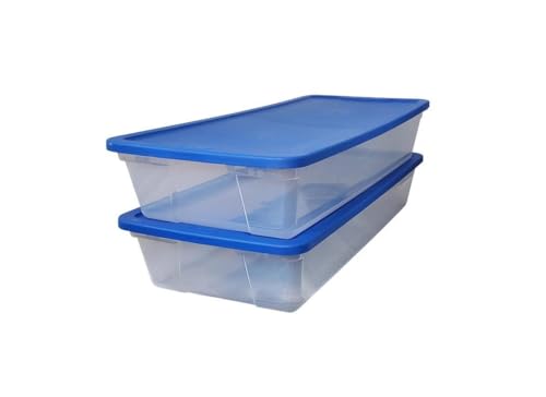 HOMZ 3241CLBL.06 Under Bed Tote 41Qt Clear