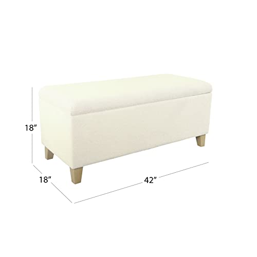 HomePop Storage Bench, Pearl Cream, Rectangle - color: Pearl Cream