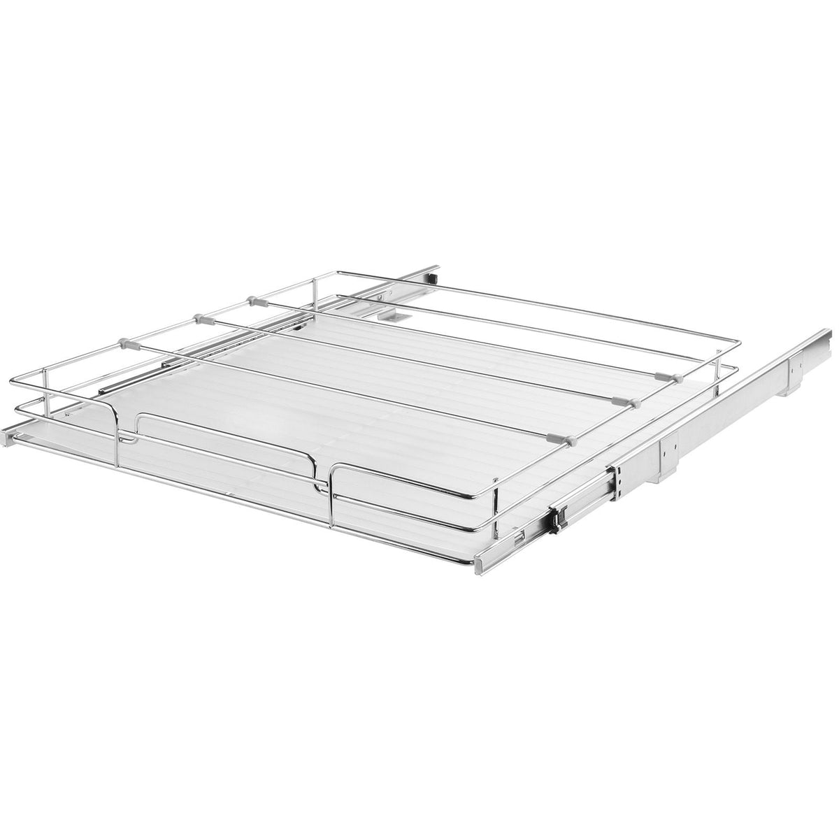 21.5"Wx21"Dx3.5"H Pull Out Cabinet Organizer, Heavy Duty Slide Out Pantry Shelves, Steel Roll Out Drawers, Sliding Drawer Storage for Home Under Sink, 23"Wx22"Dx7"H Install Size for Cabinet