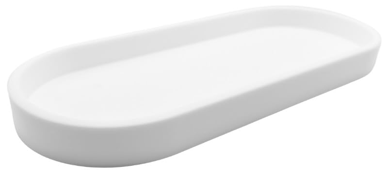 Happitasa Premium 12” x 5” Silicone Vanity Tray | Sink and Surface Organizer with Sturdy Non-Slip Base | Heat Safe, Dishwasher Safe (White) - color: White
