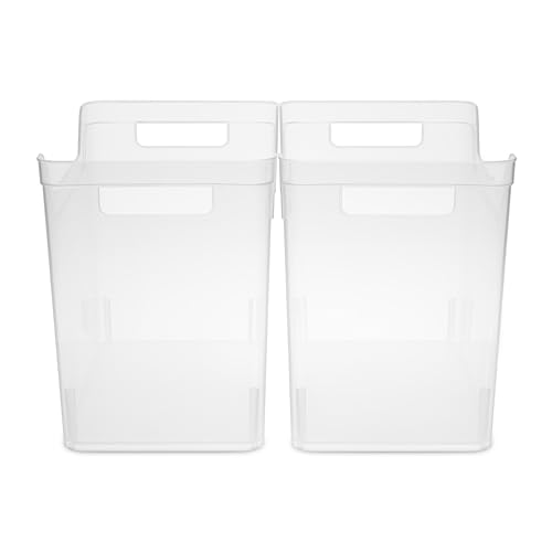 Sterilite Medium Shelf Bin with Handles, Plastic Storage Container for Organizing Shelving, Closet, Pantry, and Countertops, Clear, 6-Pack - size: Medium