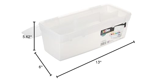 ArtBin 6937AG Essentials Lift-Out Tray Box, Portable Art & Craft Organizer with Handle and Tray, Clear/Aqua - color: Aqua Mist Latches