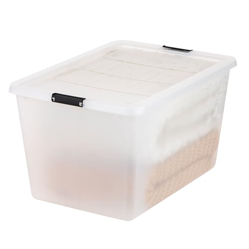 IRIS USA 4-Pack High-Capacity Clip Box with Latching Lids, 55 Quart Storage Bins, Supply Containers for Home, Office & Classroom Organization - size: 55 Qt, style: 4 Pack