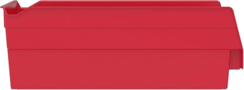 Akro-Mils 30130 Plastic Shelf Bins, Heavy Duty Storage Bins for Garage, Closet, and Drawer Organization, 12" x 6-1/2" x 4", Red, 12-Pack - color: Red