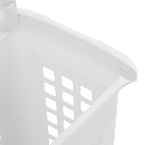 Sterilite Rectangular LiftTop Laundry Hamper with Lid, Handles to Easily Carry Clothes Between the Laundry Room and Bedroom, Plastic, White, 8-Pack - size: 8 Pack