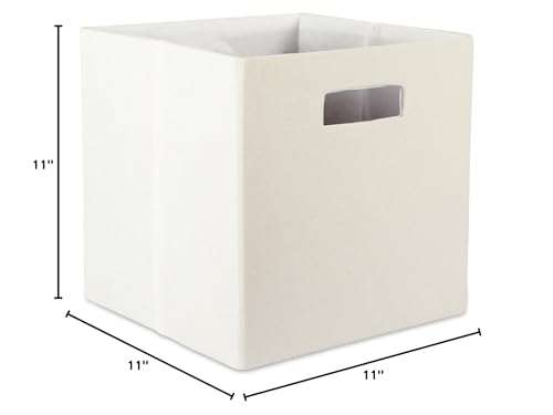 DII Poly-Cube Storage Collection Hard Sided, Collapsible Solid, Small, Off White (Pack of 2) - color: Off White, size: Small Square, 11x11x11" (Pack of 2)