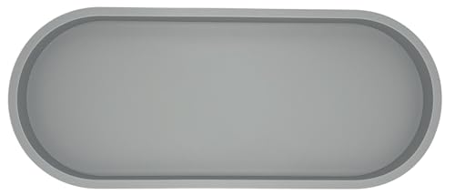 Happitasa Premium 12” x 5” Silicone Vanity Tray | Sink and Surface Organizer with Sturdy Non-Slip Base | Heat Safe, Dishwasher Safe (Grey) - color: Gray