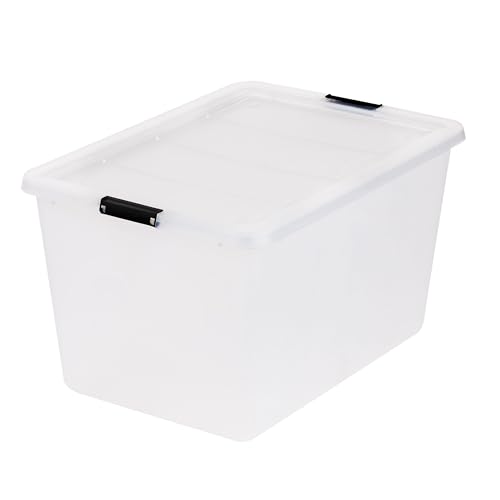 IRIS USA 4-Pack High-Capacity Clip Box with Latching Lids, 55 Quart Storage Bins, Supply Containers for Home, Office & Classroom Organization - size: 55 Qt, style: 4 Pack