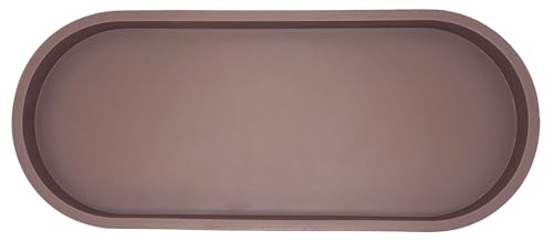 Happitasa Premium 12” x 5” Silicone Vanity Tray | Sink and Surface Organizer with Sturdy Non-Slip Base | Heat Safe, Dishwasher Safe (Dark Chocolate) - color: Dark Chocolate