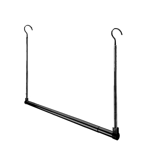 Adjustable Hanging Closet Rod, Extender Hanging Rod, Closet Hanging Organizer, Heavy Duty Closet Bar, Hanging Rod (Black, 1 Pack) - color: Black, size: 1 Pack