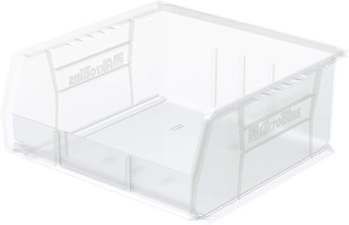 Akro-Mils 30235 AkroBins Plastic Storage Bins, Space-Saving Stackable Bins for Garage, Pantry, Craft Organization, 11" x 11" x 5", Clear, 6-Pack - color: Clear