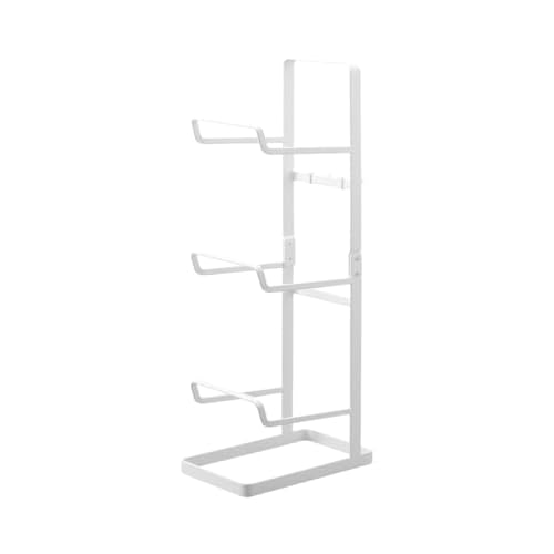 Yamazaki Home Tower Steel Storage Rack For Yoga Mats & Foam Rollers - Includes Hooks For Fitness Accessories - Steel