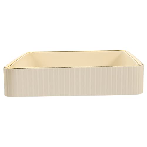 Cabilock Decorative Trinket Plate Elegant Key Tray Organizer for Entryway Small Jewelry Storage Dish Smooth Edges Versatile Density Board Design for Home Office Use