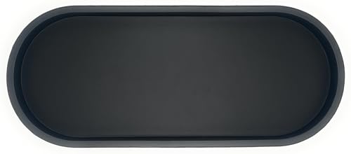 Happitasa Premium 12” x 5” Silicone Vanity Tray | Sink and Surface Organizer with Sturdy Non-Slip Base | Heat Safe, Dishwasher Safe (Black) - color: Black
