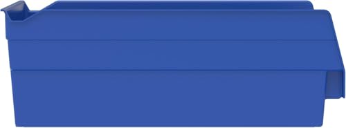 Akro-Mils 30130 Plastic Shelf Bins, Heavy Duty Storage Bins for Garage, Closet, and Drawer Organization, 12" x 6-1/2" x 4", Blue, 12-Pack - color: Blue