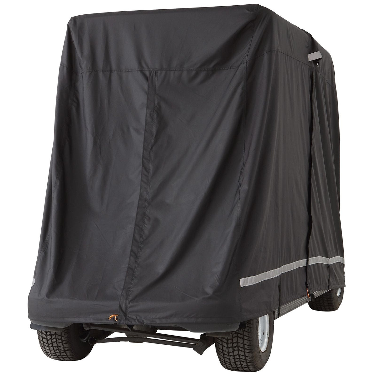 2+2 Passenger Golf Cart Cover, 600D Polyester Full Cover, Suitable for 2+2 Golf Carts, Waterproof, Sunproof, and Dustproof Outdoor Golf Cart Cover with Three Zipper Doors, Black