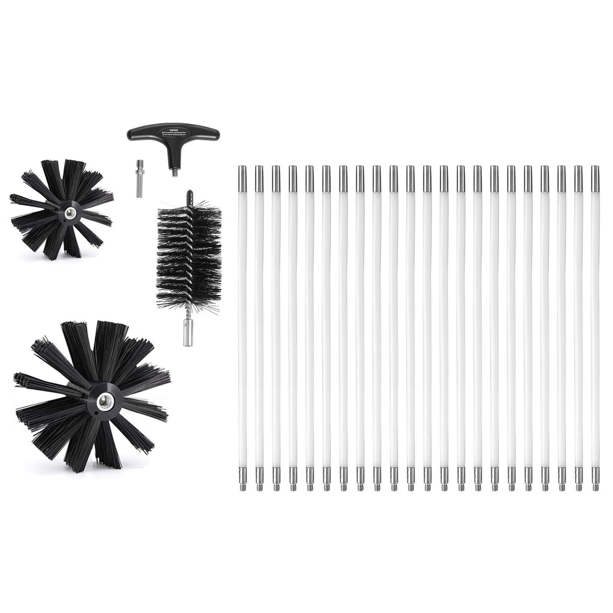 22 Pieces 30 FEET Dryer Vent Cleaner Kit, Include 3 Different Sizes Flexible Lint Trap Brush, Reinforced Nylon Duct Cleaning Dryer Vent Brush, Dryer Cleaning Kit with Clamp Connectors