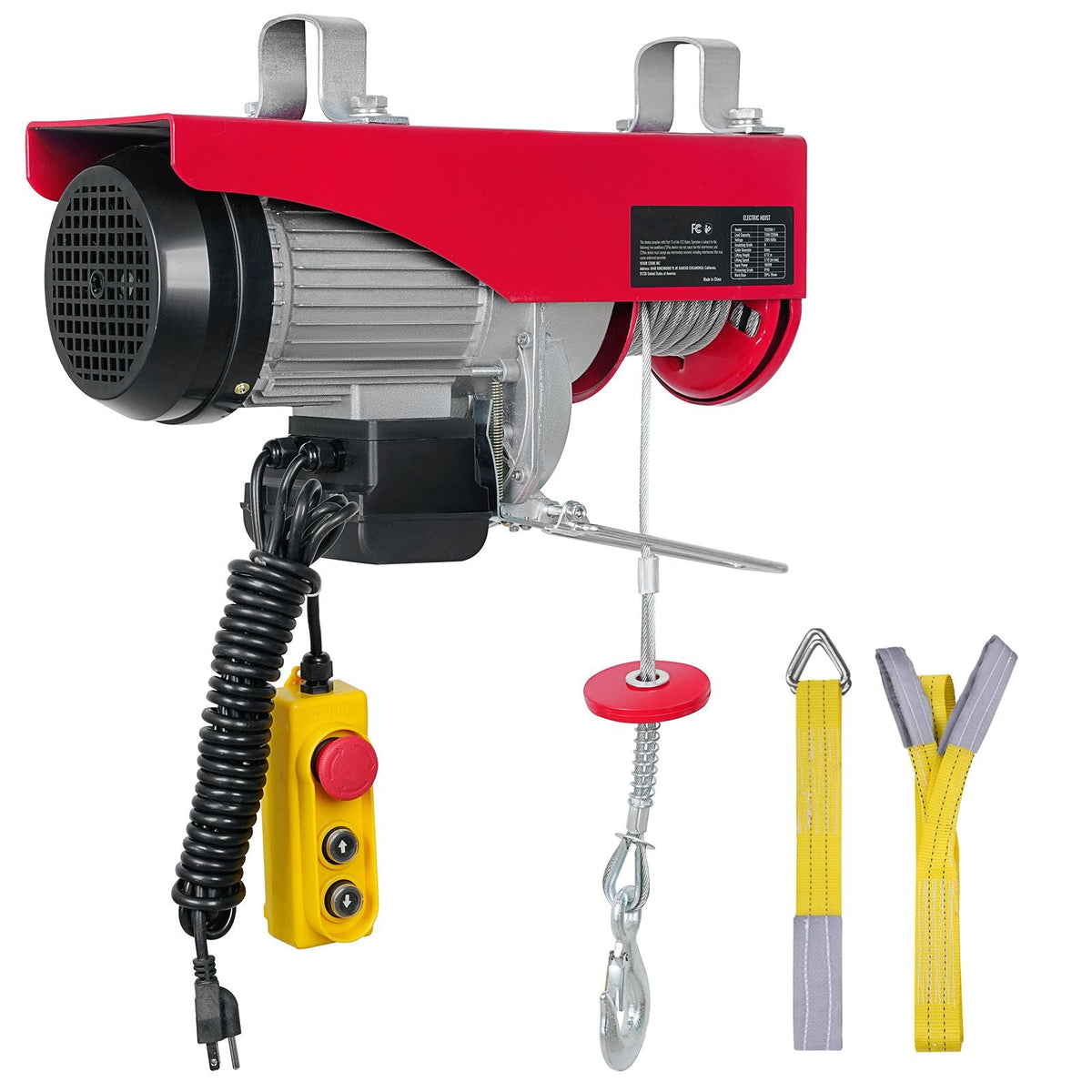 2200 lbs Attic Lift, 1600W 110V Electric Hoist with 14ft Wired Remote Control, 40ft Single Cable Lifting Height & Pure Copper Motor, for Garage Warehouse Factory
