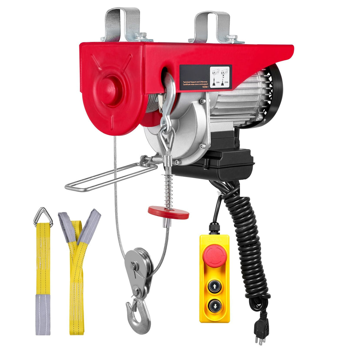 2200 lbs Attic Lift, 1600W 110V Electric Hoist with 14ft Wired Remote Control, 40ft Single Cable Lifting Height & Pure Copper Motor, for Garage Warehouse Factory