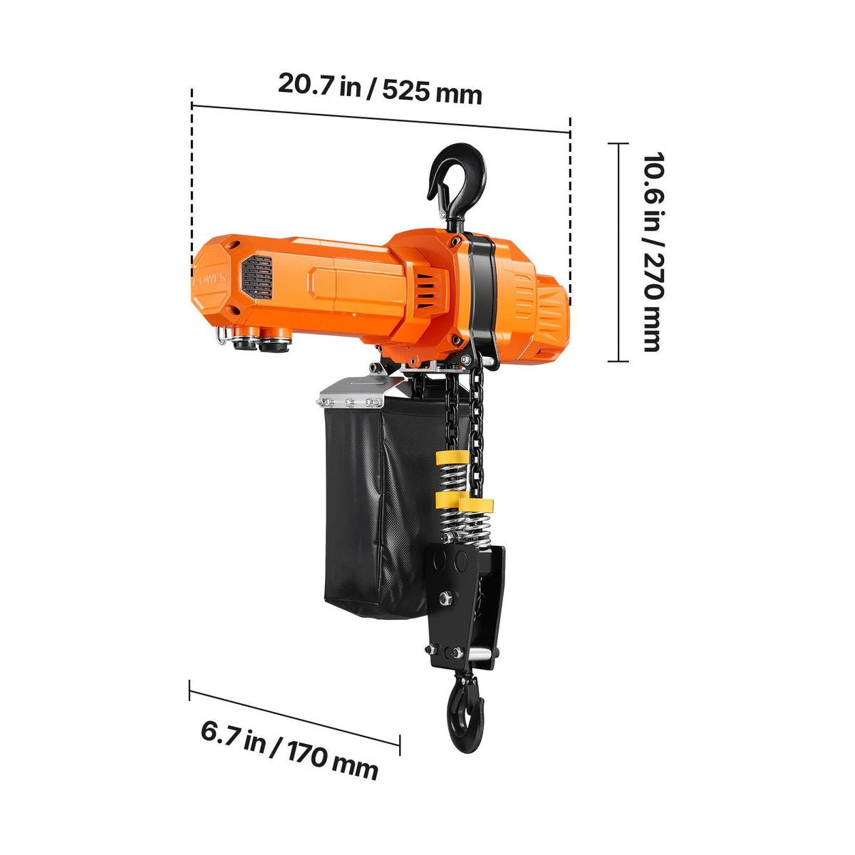 2200 lbs Electric Chain Hoist, 10 ft Lifting Height, 120V Single Phase Overhead Crane with 328 ft Wireless & 8 ft Wired Remote Control, Power Electric Hoist for Factories, Warehouses, Garages