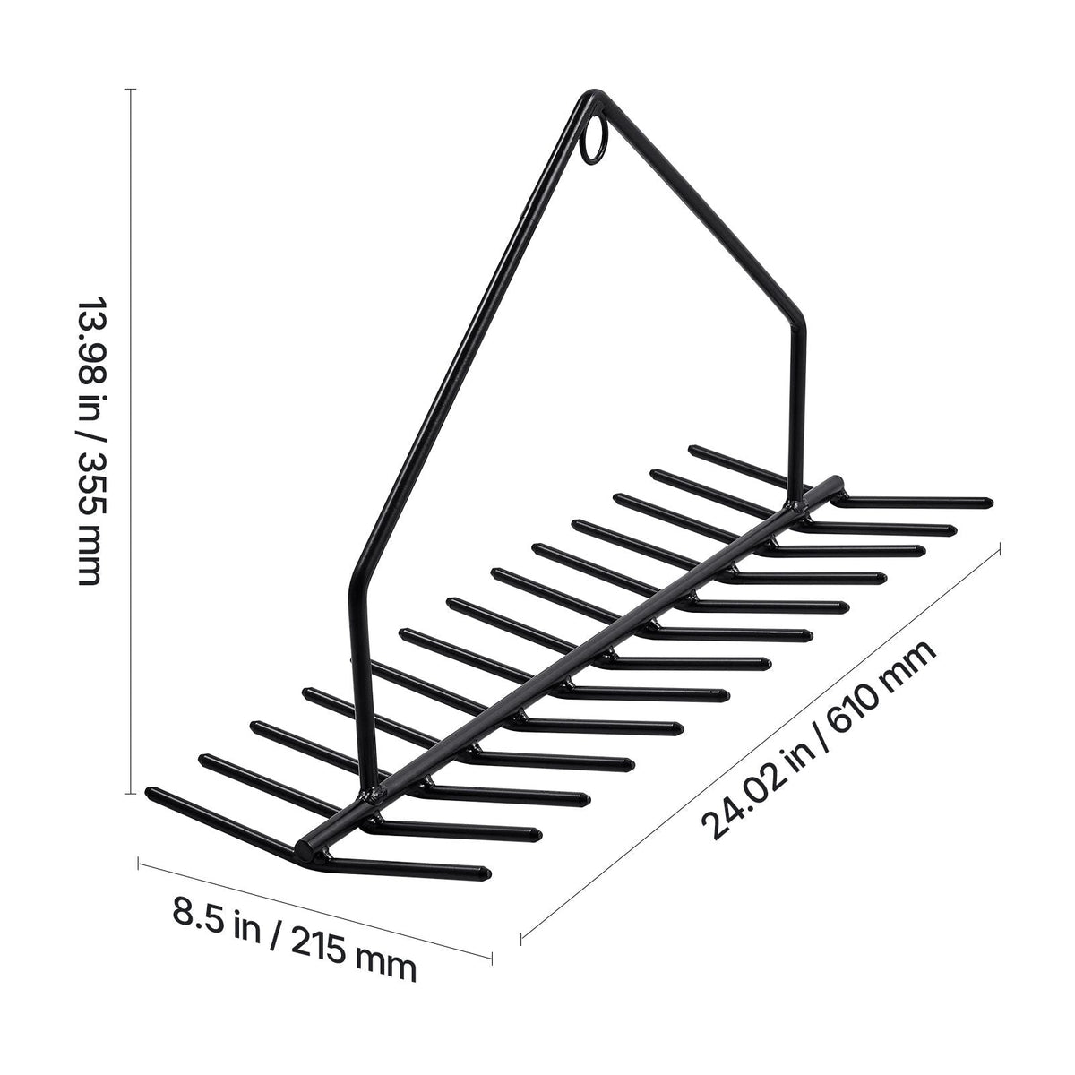 24 in Aquatic Weed Rake, 8.7 in Double Sided Lake Weed Rake, Pond Weeds Cutter with 30ft Rope, Tie Hole, No Assembly Required, Lightweight Muck Lilypad Clearing Tool for Pond, Lake, Rivulet