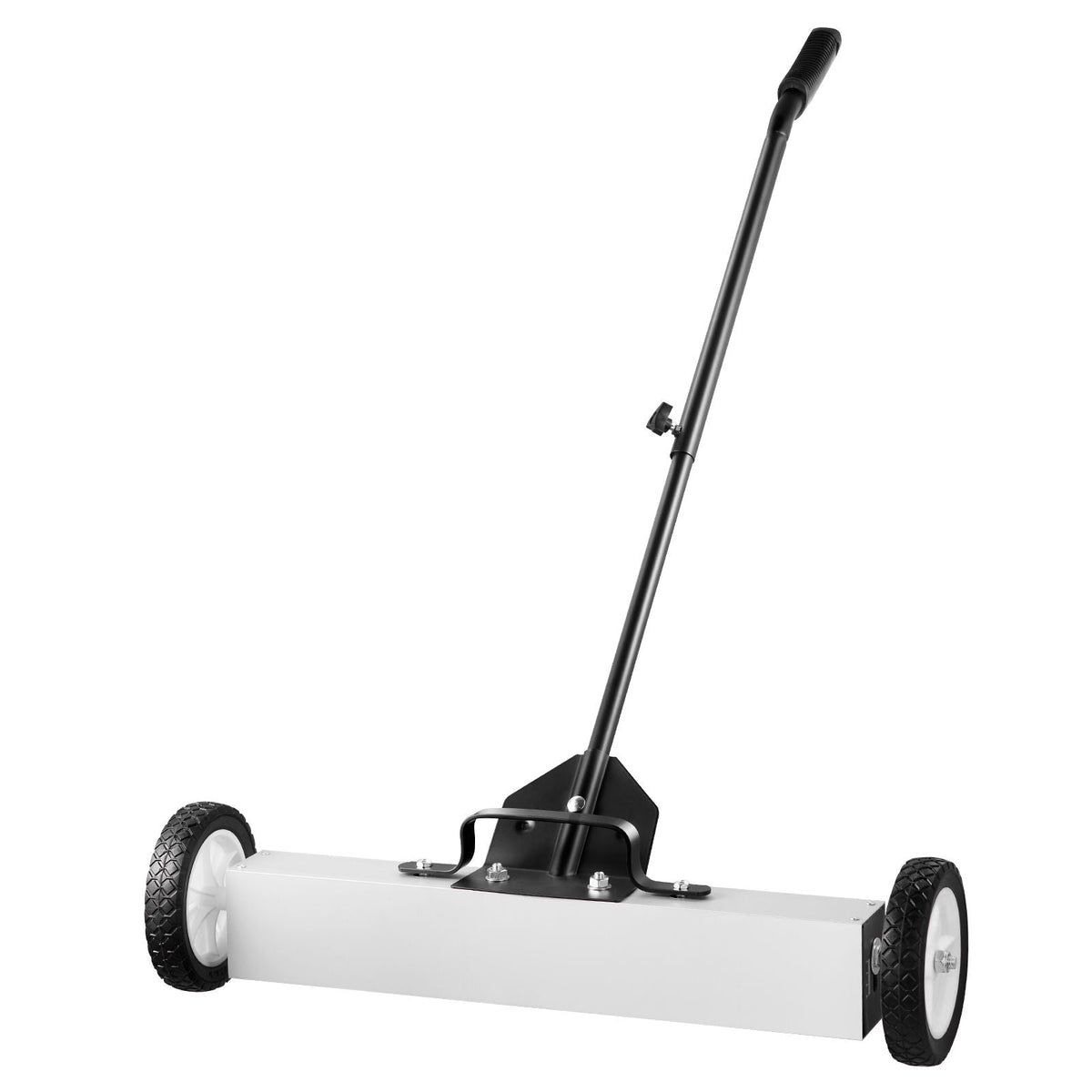 24-Inch Magnetic Sweeper with Wheels, 50 lbs Capacity, with Telescoping Magnetic Pickup Tool, Adjustable Handle, Magnetic Pickup Sweeper to Pick Up Nails and Screws, for Workshop, Garage, Yard