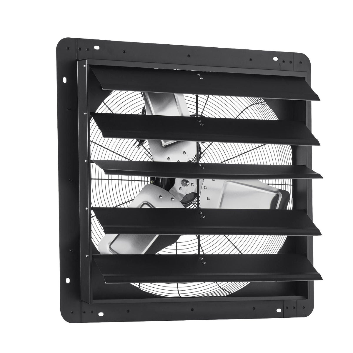 24 inch Shutter Exhaust Fan, Wall Mounted Attic Vent Fan with Smart Programming Variable Speed Temperature Control, 2900 CFM,EC Motor,Timer, for Shed,Garage,Greenhouse Ventilation Cooling,Black