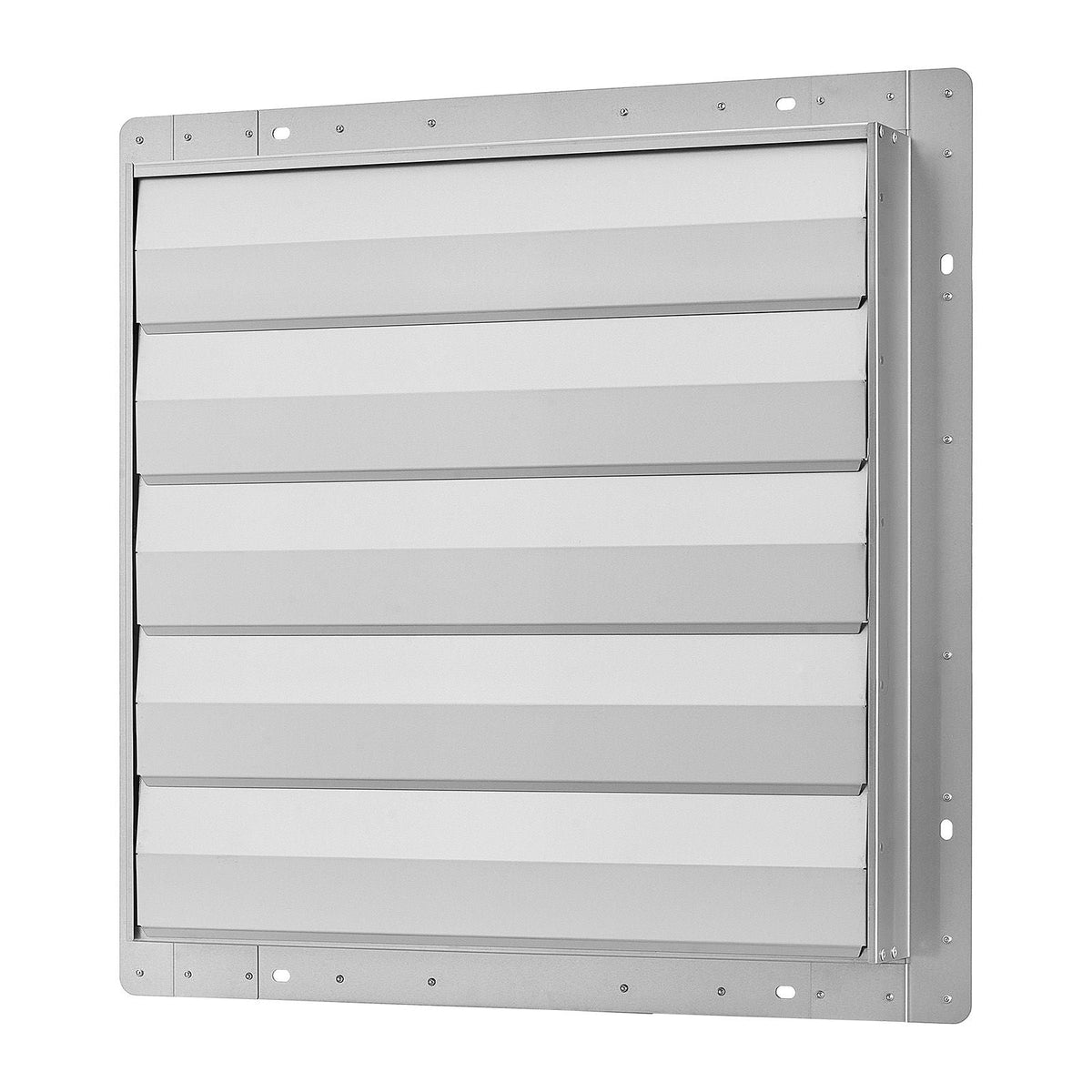 24 Inch Shutter Exhaust Fan Wall Mounted Automatic Louvers Silver, Sturdy Steel Housing, Low Noise, AC Motor, 7030 CFM Ventilation and Cooling for Attic, Garage, Barn, Greenhouse, Workshop