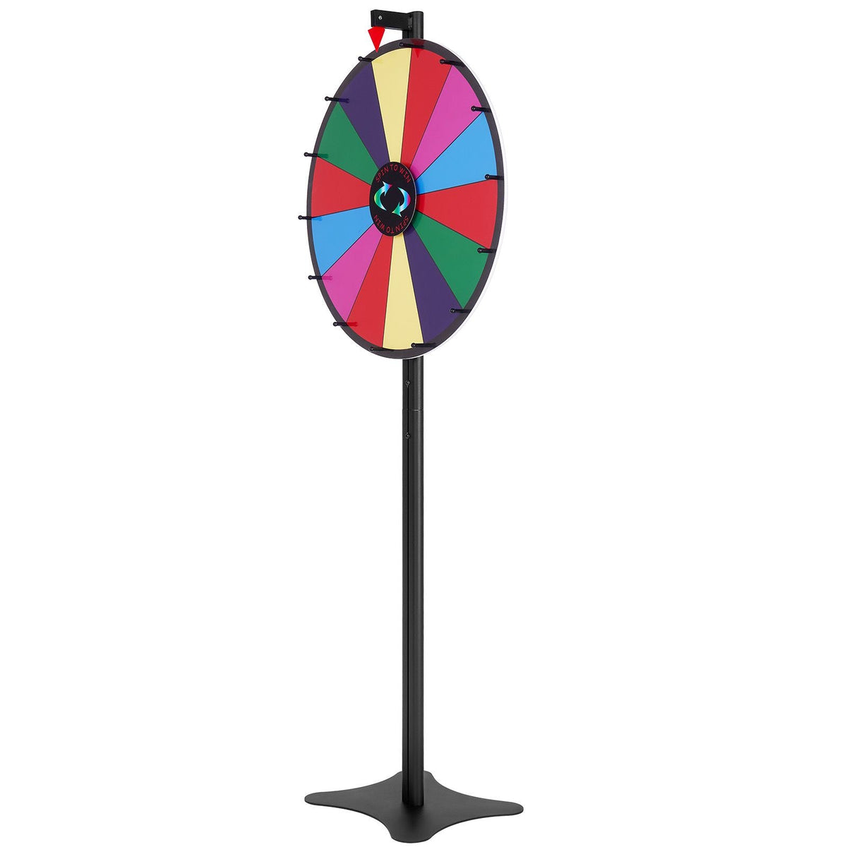 24 inch Spinning Prize Wheel, 14 Slots Spinning Wheel, Roulette Wheel with a Dry Erase and 2 Markers, Tabletop or Floor Standing Win Fortune Spin Games in Party Pub Trade Show Carnival