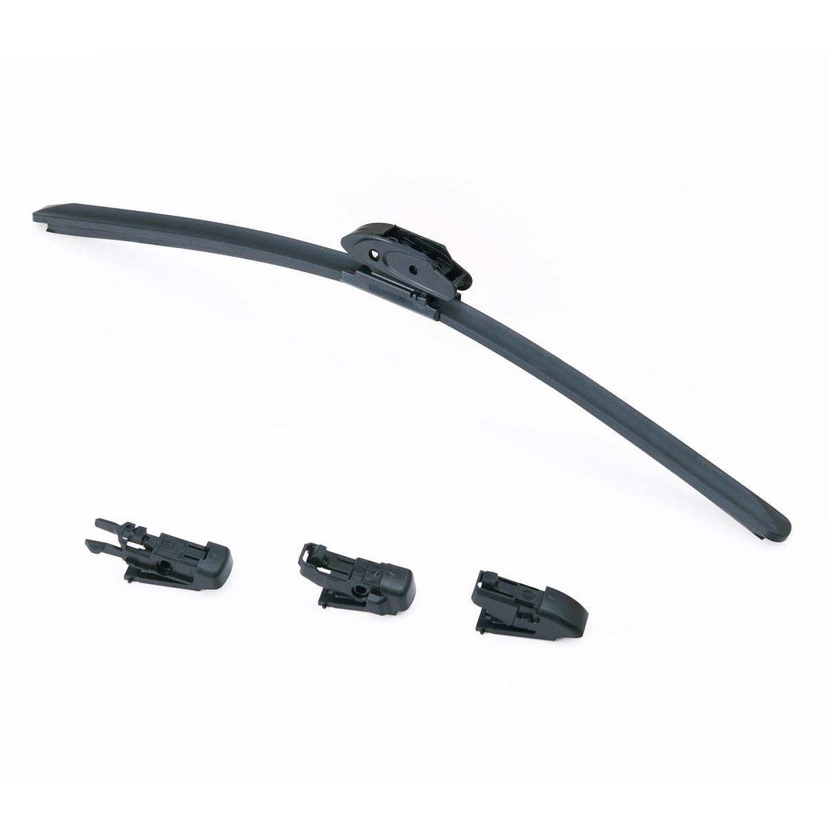 24" Rubber Wiper Blades, 61 cm Universal Replacement Wind Shield Wiper, Low Noise & Better Fit, with 4 Different Clips for most Car, Easy Installation
