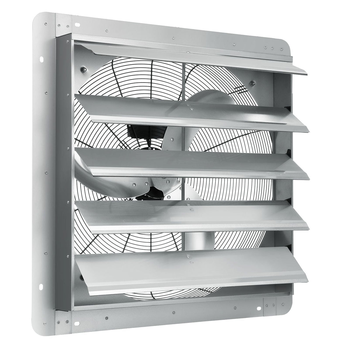 24'' Shutter Exhaust Fan, High-speed 3320 CFM, Aluminum Wall Mount Attic Fan with AC-motor, Ventilation and Cooling for Greenhouses, Garages, Sheds, Shops, FCC