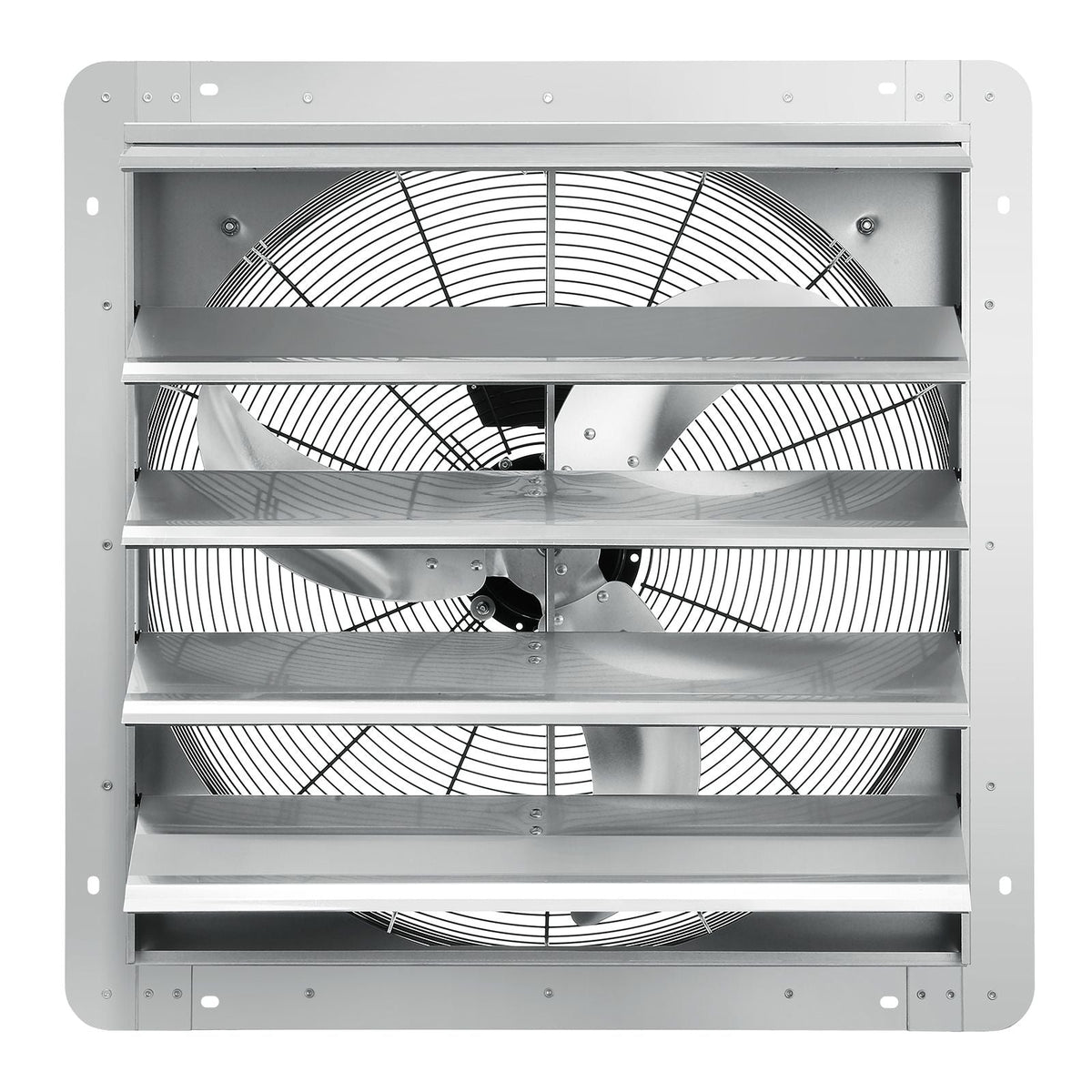 24'' Shutter Exhaust Fan, High-speed 3320 CFM, Aluminum Wall Mount Attic Fan with AC-motor, Ventilation and Cooling for Greenhouses, Garages, Sheds, Shops, FCC