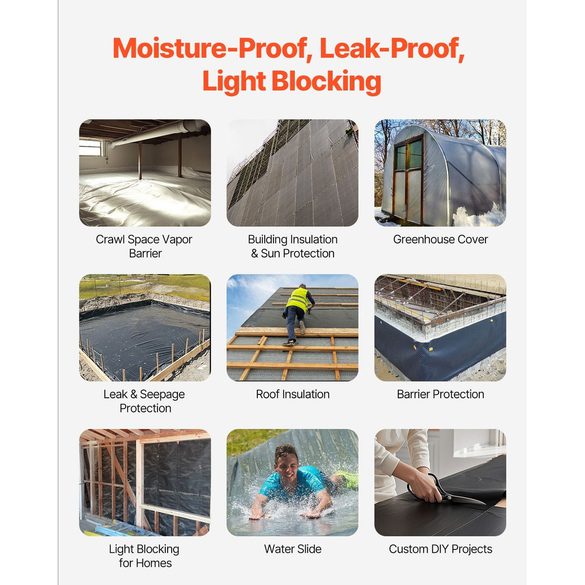 24' x 100' Plastic Sheeting Heavy Duty , 6 Mil Thick Plastic Sheeting Roll, Plastic Drop Cloth Painters Tarp, Polyethylene Covering for Crawl Space Vapor Barrier, Multi-Purpose, Black