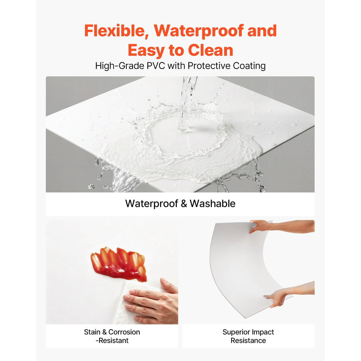 24 x 24 in PVC Ceiling Tiles 12-Pack Drop Ceiling Panels White, PVC Foam Board, Grid Fit, Water-Resistant, Flexible Cut, Easy to Clean, Modern Decorative for Home,Office,Kitchen,Living Room