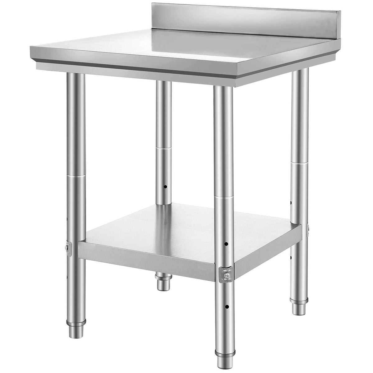 24 x 24 x 35 Inch Stainless Steel Work Table, Commercial Food Prep Worktable Heavy Duty Prep Worktable, Metal Work Table with Adjustable Height for Restaurant, Home and Hotel