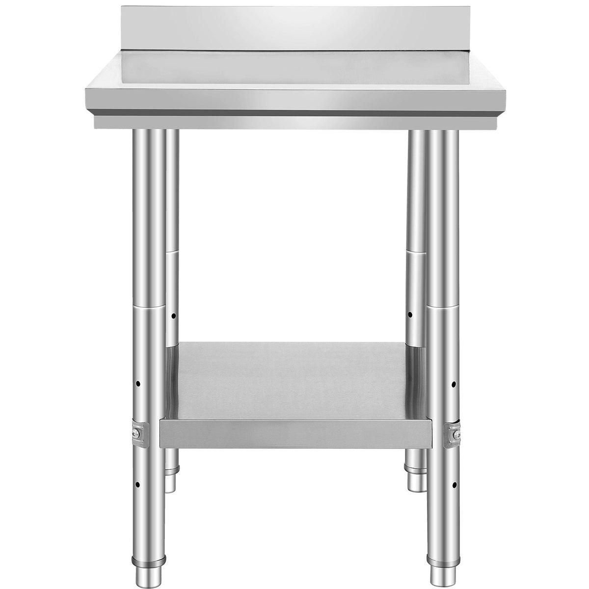 24 x 24 x 35 Inch Stainless Steel Work Table, Commercial Food Prep Worktable Heavy Duty Prep Worktable, Metal Work Table with Adjustable Height for Restaurant, Home and Hotel