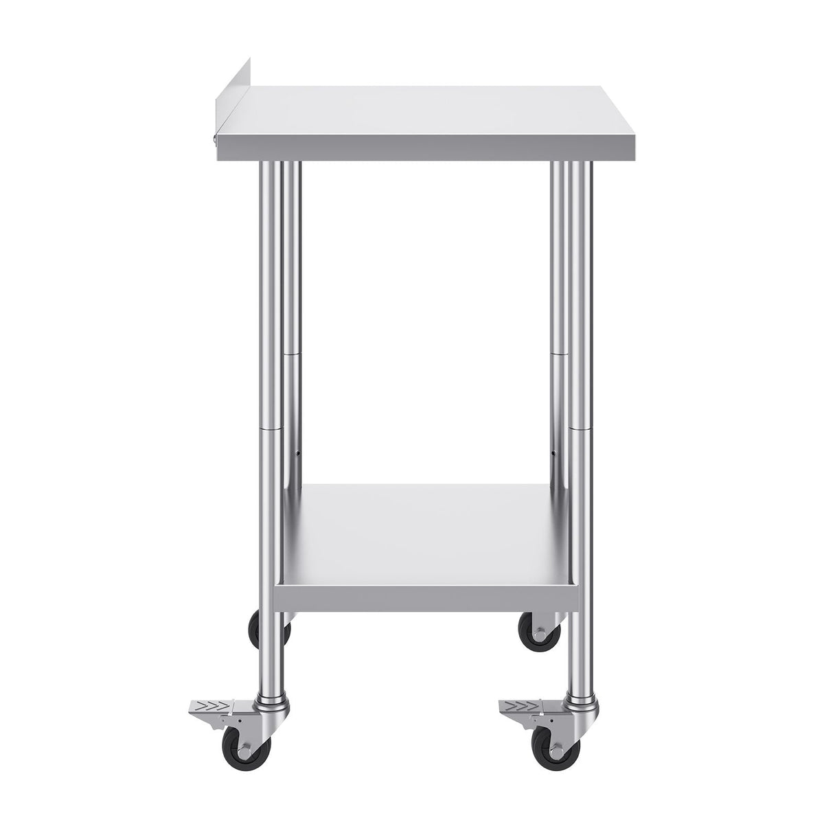24 x 24 x 40 Inch Stainless Steel Work Table, Commercial Food Prep Worktable with Casters, Heavy Duty Prep Worktable, Metal Work Table with Adjustable Height for Restaurant, Home and Hotel