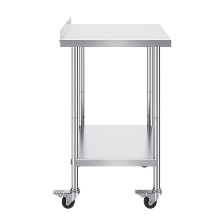 24 x 30 x 40 Inch Stainless Steel Work Table, Commercial Food Prep Worktable with Casters, Heavy Duty Prep Worktable, Metal Work Table with Adjustable Height for Restaurant, Home and Hotel