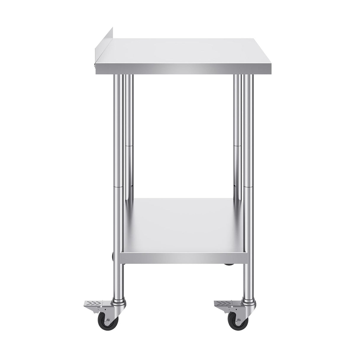 24 x 30 x 40 Inch Stainless Steel Work Table, Commercial Food Prep Worktable with Casters, Heavy Duty Prep Worktable, Metal Work Table with Adjustable Height for Restaurant, Home and Hotel