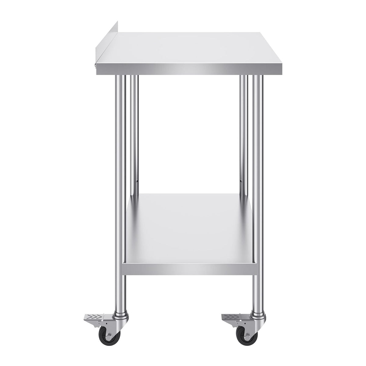 24 x 36 x 40 Inch Stainless Steel Work Table, Commercial Food Prep Worktable with Casters, Heavy Duty Prep Worktable, Metal Work Table with Adjustable Height for Restaurant, Home and Hotel
