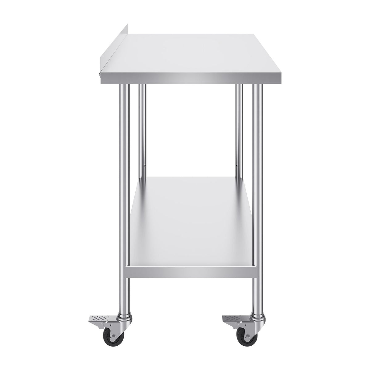 24 x 48 x 40 Inch Stainless Steel Work Table, Commercial Food Prep Worktable with Casters, Heavy Duty Prep Worktable, Metal Work Table with Adjustable Height for Restaurant, Home and Hotel