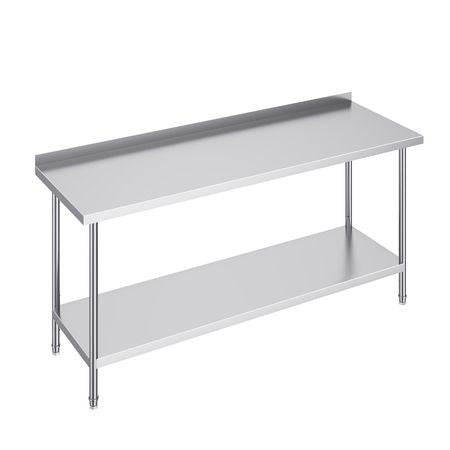 24 x 72 x 36 Inch Stainless Steel Work Table, Commercial Food Prep Worktable Heavy Duty Prep Worktable, Metal Work Table with Adjustable Height for Restaurant, Home and Hotel