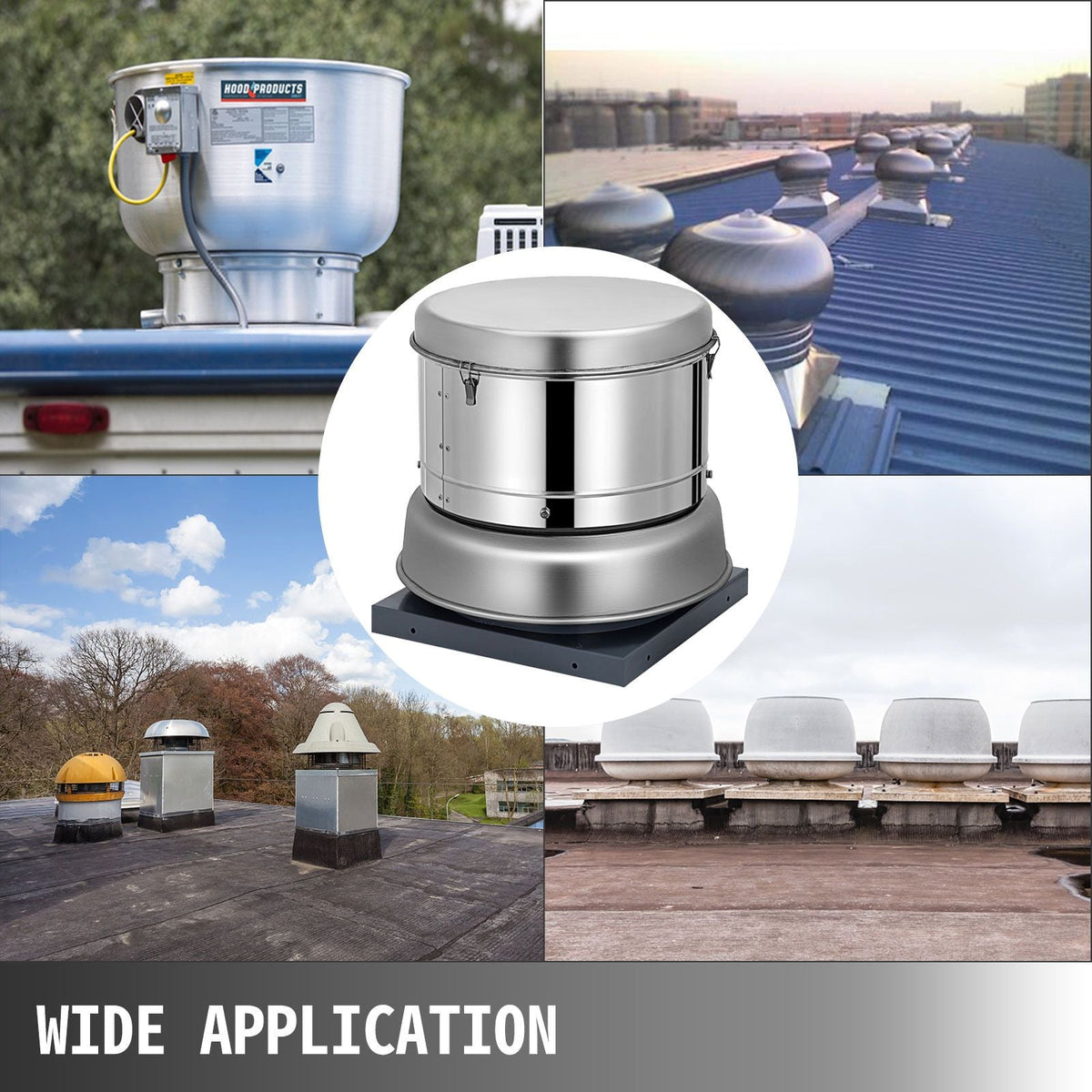 2400 CFM Roof Fan Up-blast Restaurant Exhaust Fan High Speed Direct Drive Up-blast Exhaust Fan 250W