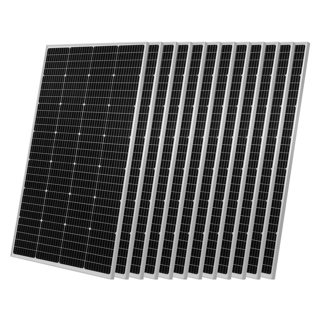 2400W 48V Complete Solar Power Kit, 12PCS 200W Monocrystalline Solar Panels + 51.2V 100Ah LiFePO4 Battery + 48V 5000W Hybrid Inverter, High Output Off-Grid Solar Kit for Large House Shed Farm