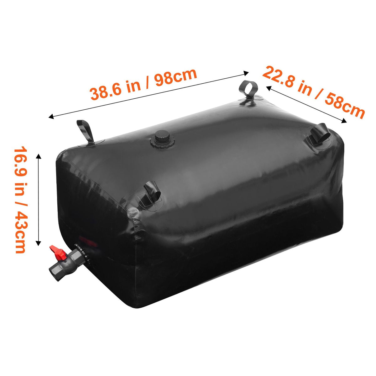 240L/63.4 Gallon Water Storage Bladder, Portable RV Water Tank, 1000D PVC Collapsible Water Storage Containers, Soft Water Storage Bag, Water Bladder, Fire Prevention, Camping, Emergency Water