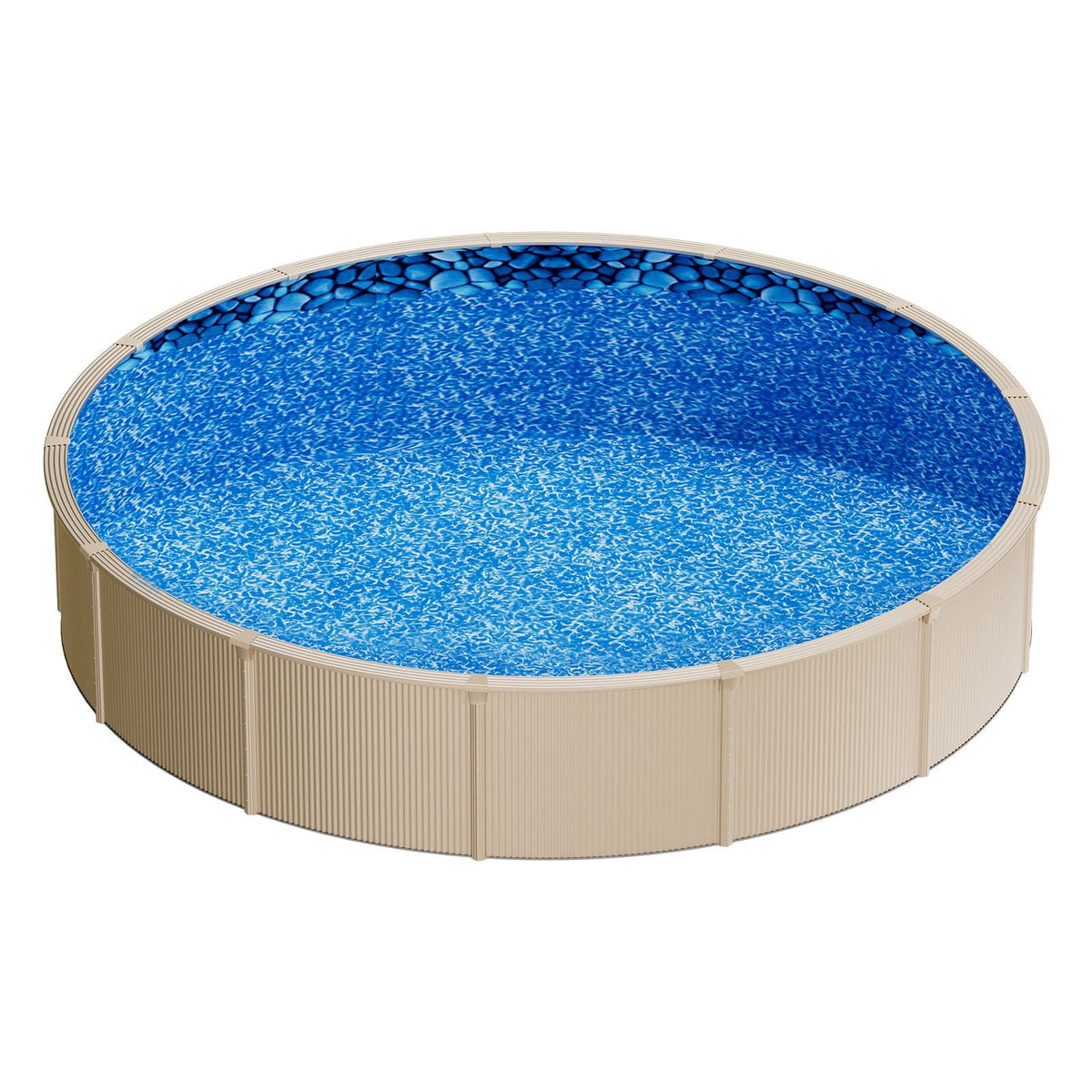 24ft Pool Liner, Round Overlap Swimming Pool Liner for 52 in Wall Height, Premium Vinyl, Easy Install with Leak-Proof Patches, Designed for Steel Sided Above-Ground,Outdoor, Boulder Swirl
