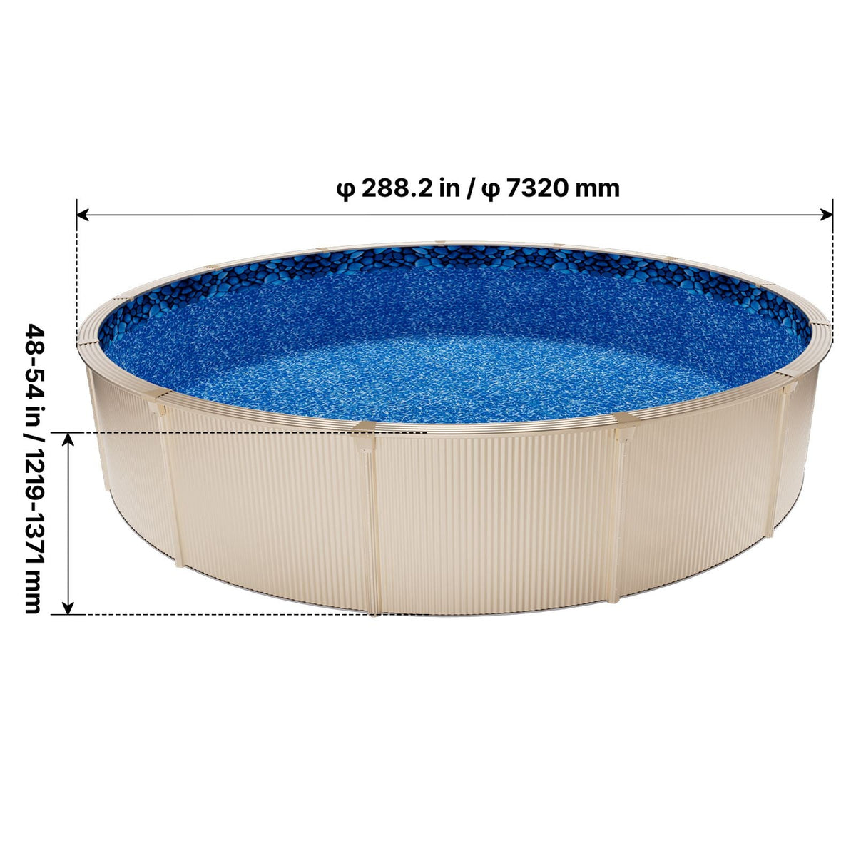 24ft Pool Liner, Round Overlap Swimming Pool Liner for 52 in Wall Height, Premium Vinyl, Easy Install with Leak-Proof Patches, Designed for Steel Sided Above-Ground,Outdoor, Boulder Swirl