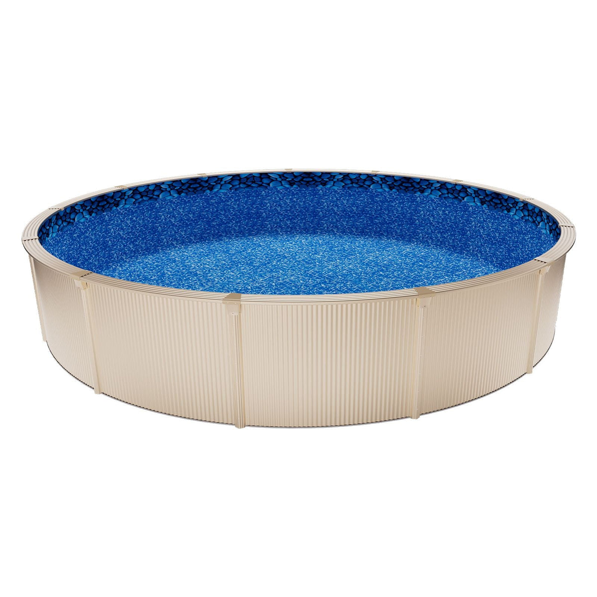24ft Pool Liner, Round Overlap Swimming Pool Liner for 52 in Wall Height, Premium Vinyl, Easy Install with Leak-Proof Patches, Designed for Steel Sided Above-Ground,Outdoor, Boulder Swirl
